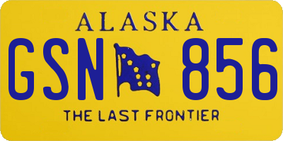 AK license plate GSN856