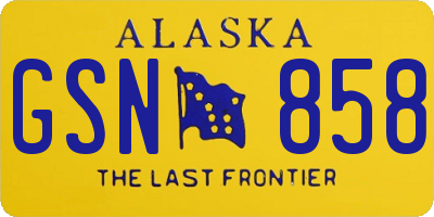 AK license plate GSN858