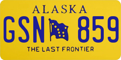 AK license plate GSN859