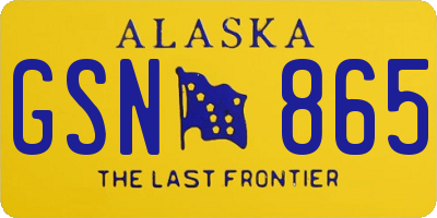 AK license plate GSN865