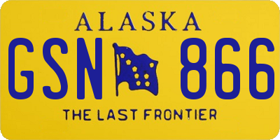 AK license plate GSN866