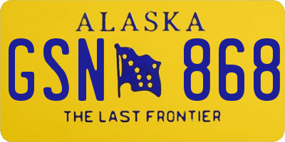 AK license plate GSN868