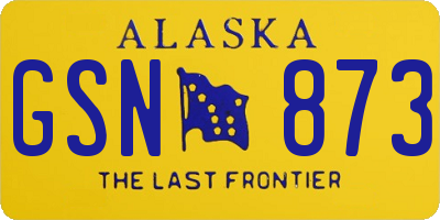 AK license plate GSN873