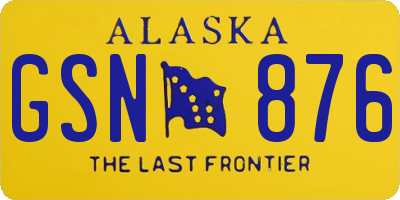 AK license plate GSN876