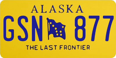 AK license plate GSN877