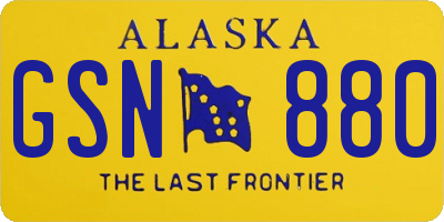 AK license plate GSN880