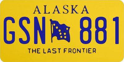 AK license plate GSN881