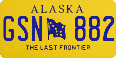 AK license plate GSN882