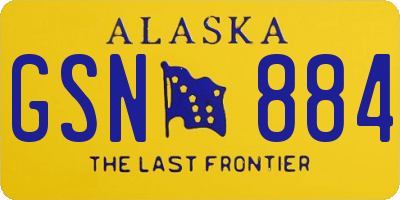 AK license plate GSN884