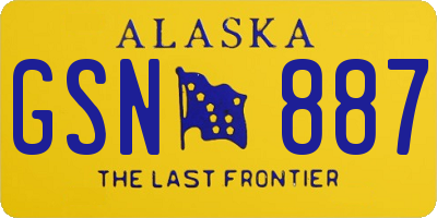 AK license plate GSN887