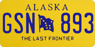 AK license plate GSN893