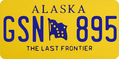 AK license plate GSN895