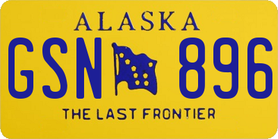 AK license plate GSN896