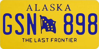 AK license plate GSN898