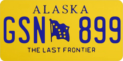AK license plate GSN899