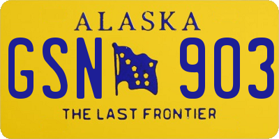 AK license plate GSN903