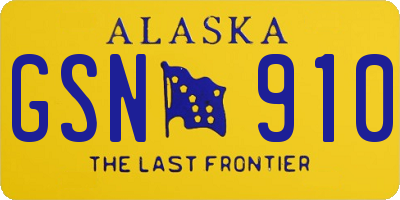AK license plate GSN910