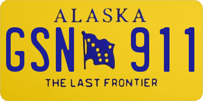AK license plate GSN911
