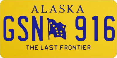 AK license plate GSN916