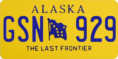 AK license plate GSN929