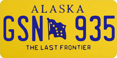 AK license plate GSN935