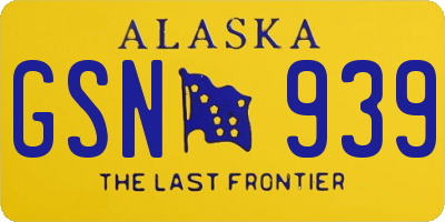 AK license plate GSN939