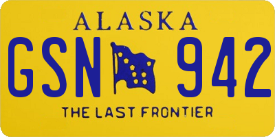 AK license plate GSN942