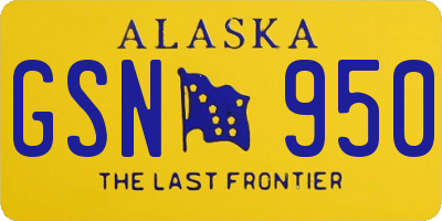 AK license plate GSN950