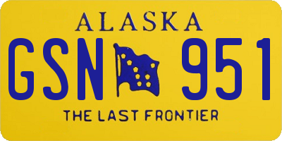 AK license plate GSN951
