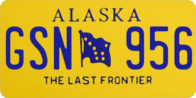 AK license plate GSN956