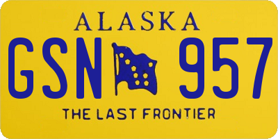 AK license plate GSN957