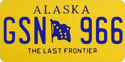 AK license plate GSN966