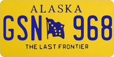 AK license plate GSN968