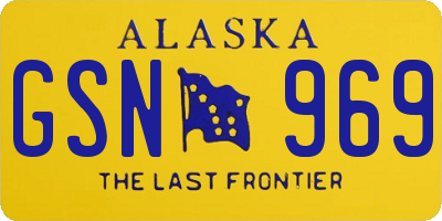 AK license plate GSN969