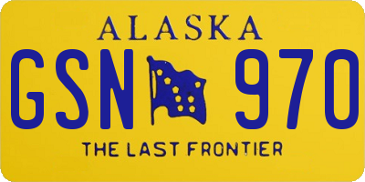 AK license plate GSN970