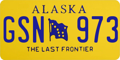 AK license plate GSN973