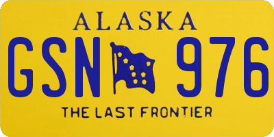 AK license plate GSN976