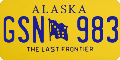 AK license plate GSN983