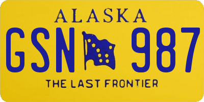 AK license plate GSN987