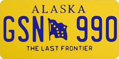 AK license plate GSN990