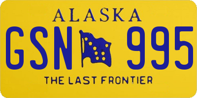 AK license plate GSN995