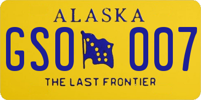 AK license plate GSO007