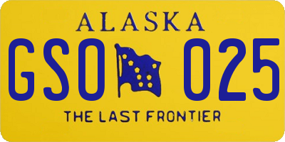 AK license plate GSO025
