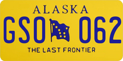 AK license plate GSO062