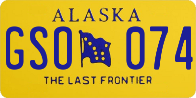 AK license plate GSO074