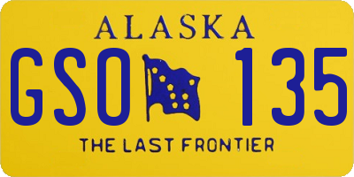 AK license plate GSO135