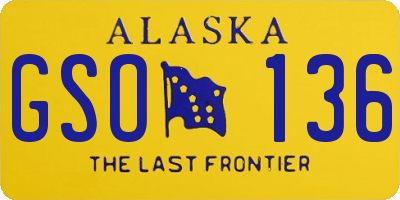 AK license plate GSO136