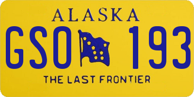 AK license plate GSO193