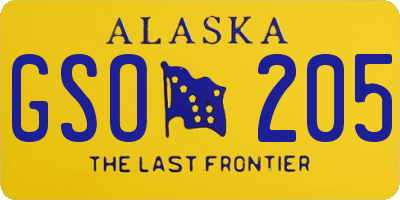 AK license plate GSO205
