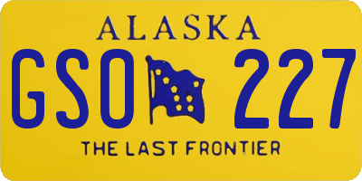 AK license plate GSO227